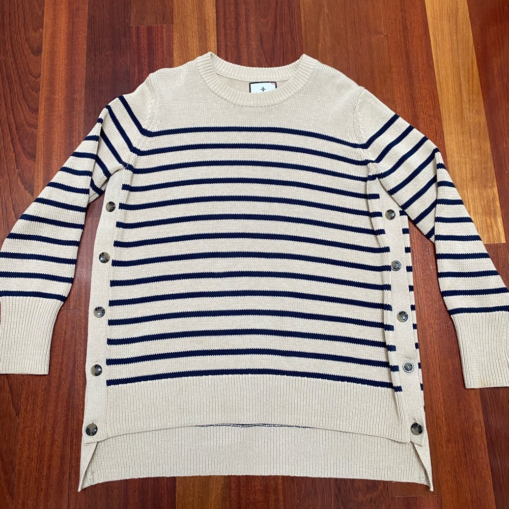 Tuckernuck Melange Bar Harbor Striped Sweater Cotton small